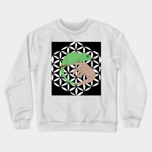 Chameleon hand flower of life Crewneck Sweatshirt